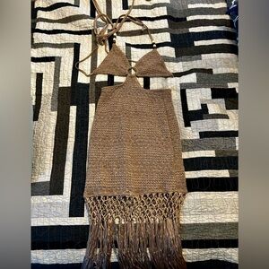 SHEIN summer halter macrame dress